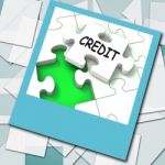 Credit Photo Means Loans Financing  Or Borrowed Money Stock Photo
