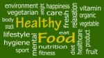 Healthy Food Word Cloud, Health Concept Stock Photo