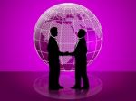 Partnership Globe Represents Working Together And Cooperation Stock Photo