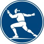 Fencing Side Circle Icon Stock Photo