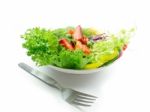 Salad And Fork Stock Photo
