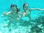 Underwater Girls Stock Photo
