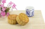 Mooncake ,traditional Chinese Bakery Stock Photo