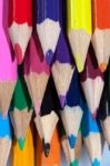 A Group Of Coloured Pencils Stock Photo