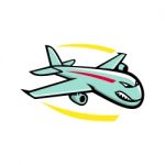 Angry Jumbo Jet Plane Mascot Stock Photo