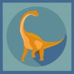 The Dinosaur Flat Style On Blue Background Stock Photo