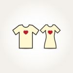  Love Heart Couple Shirt Stock Photo