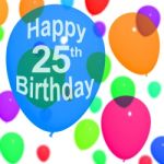 25th Birthday On Balloon Stock Photo