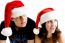 Young Couple Wearing Christmas Hat
