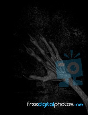 3d Illustration Of Hand Of Evil On Grunge Background Stock Image