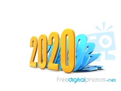 3d Illustration Of Happy New Year 2020 Stock Image