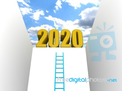 3d Illustration Of Happy New Year 2020 Stock Image