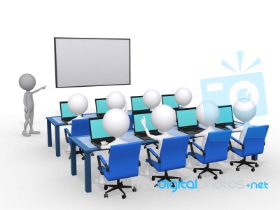 3d Person Taking Class Stock Image