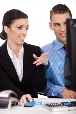 Business Colleague Discussing Stock Photo