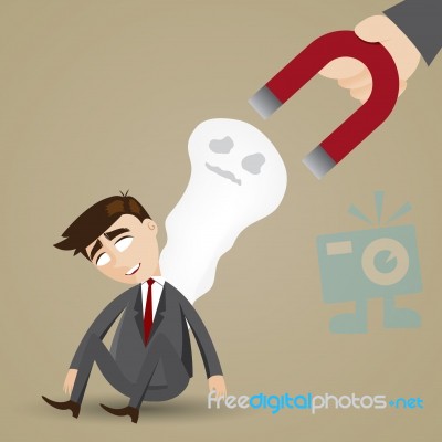 Cartoon Businessman Feeling Fatigue Stock Image - Royalty Free Image ID