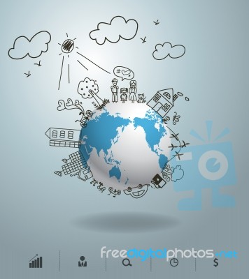 Creative Drawing On Global Ecology Concept Stock Image Royalty Free Image Id