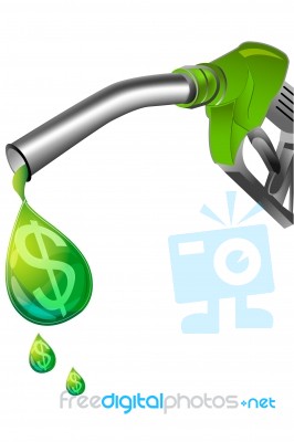 Dollar Symbol Drop From Nozzle Stock Image