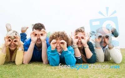 Family Enjoying Their Holidays Stock Photo