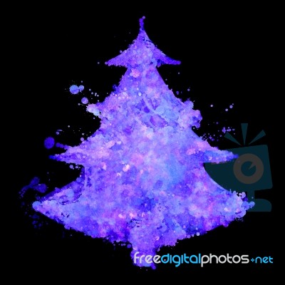 Fluorescent Christmas Tree Stock Image