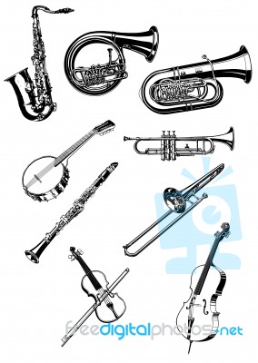 Group Of Instruments In Stock Image