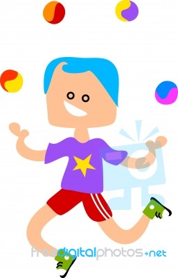 Juggling Boy Stock Image