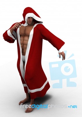 Male In Christmas Pose Stock Image