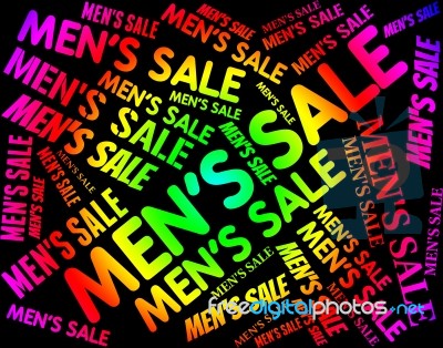 Men's Sale Means Person Offers And Offer Stock Image