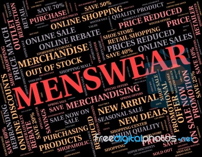 Menswear Word Represents Mans Men's And Person Stock Image