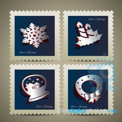 Merry Christmas Stamp Stock Image