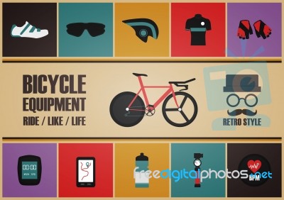 Retro Bike Equipment Stock Image
