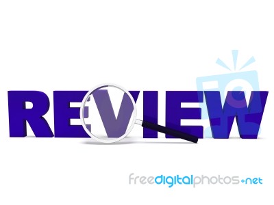 Review Word Shows Reviewing Evaluating Evaluate And Reviews Stock Image
