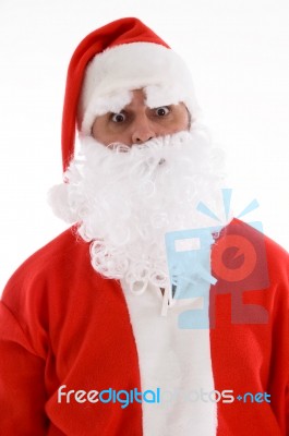 Santa With His Eyes Popped Out Stock Photo