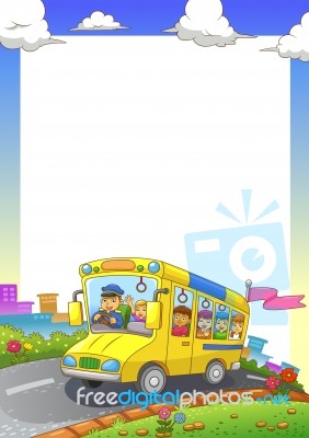 School Bus Frame Stock Image