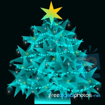 Star Christmas Tree Stock Image