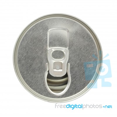 Top Of Tin Can With Ring Opened On White Background Stock Photo Royalty Free Image Id 100175603