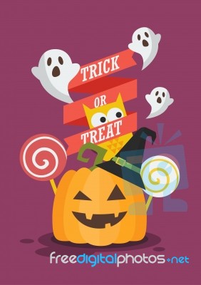 Trick Or Treat Halloween Poster Stock Image