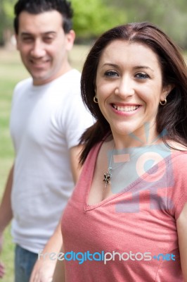 Woman With Her Boyfriend Stock Photo