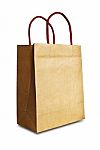 Brown Shopping Bag Isolated Stock Photo