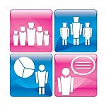 Business People At Work Icons Set Stock Photo