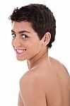 Closeup Side View Of A Teenager Stock Photo