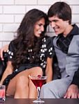 Couple On Date In Bar Stock Photo