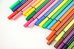 Crayons On White Isolated Stock Photo