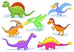 Dinosaur Cartoon Set Stock Photo