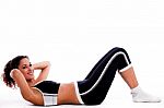 Fitness Woman Doing Exercise Stock Photo