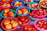 Fresh Tomato In Market Stock Photo