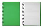 Green Blank Note Book Stock Photo