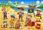 Illustration Of Pirate Child Cartoon Stock Photo