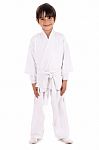 Karate Kid In Uniform Stock Photo