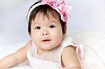 Pretty Baby Girl Is Smiling Stock Photo