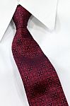 Red Tie On White Shirt Stock Photo
